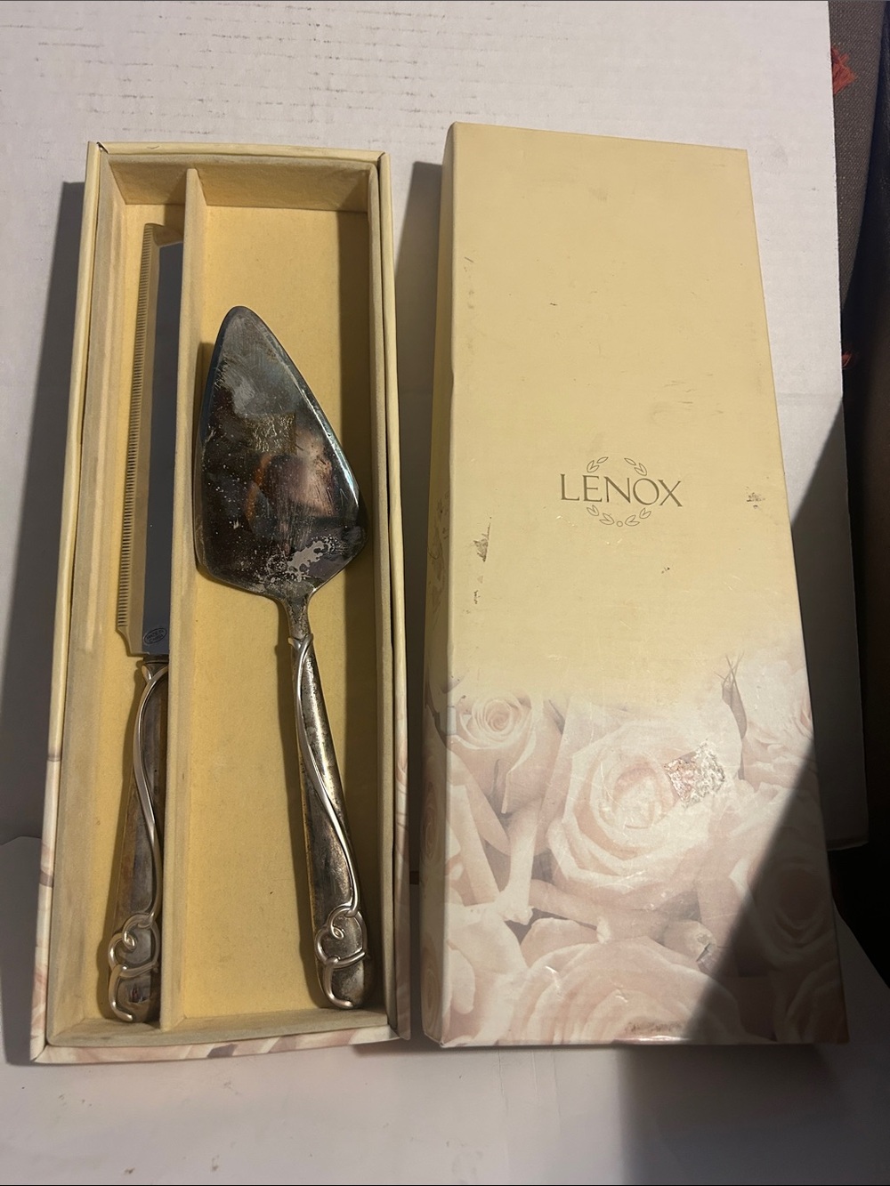 Lenox Silver Cake Server and Knife Set - Picture 2 of 2